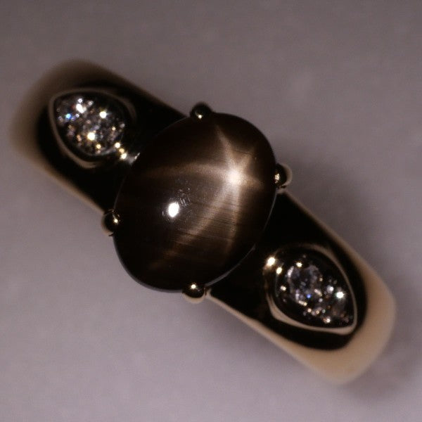 K18 Yellow Gold Black Star Sapphire Ring