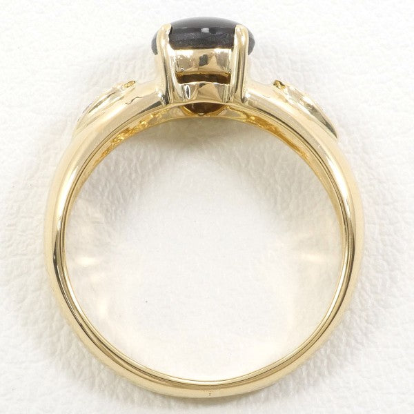 K18 Yellow Gold Black Star Sapphire Ring