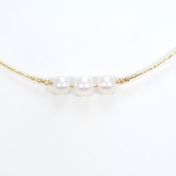 K18 Yellow Gold Pearl Necklace Choker