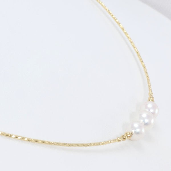 K18 Yellow Gold Pearl Necklace Choker