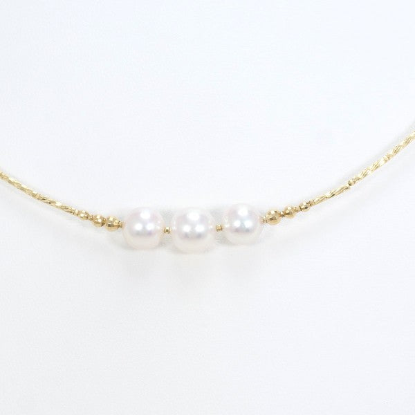 K18 Yellow Gold Pearl Necklace Choker