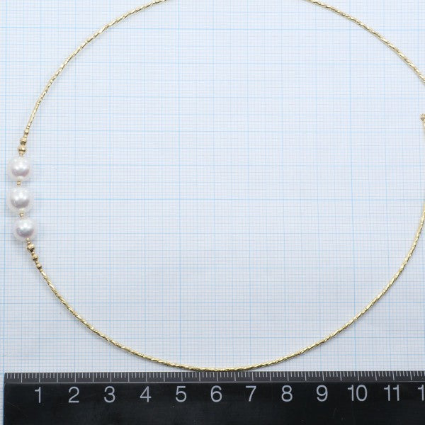 K18 Yellow Gold Pearl Necklace Choker