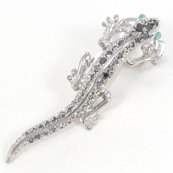 K10 White Gold Emerald Pin Brooch