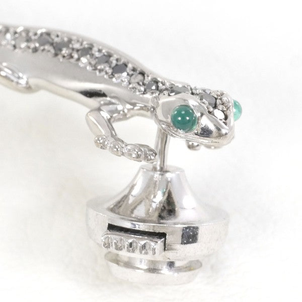 K10 White Gold Emerald Pin Brooch