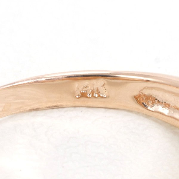 14K Pink Gold Zircon Ring Size 8.5