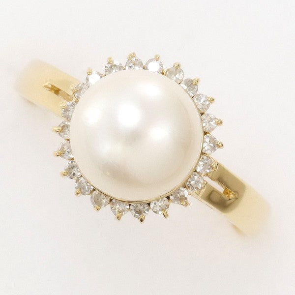 K18 Yellow Gold Pearl Ring 14.5