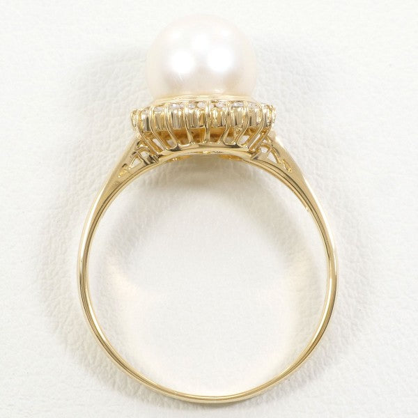 K18 Yellow Gold Pearl Ring 14.5