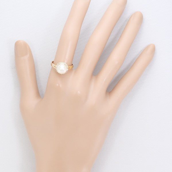 K18 Yellow Gold Pearl Ring 14.5