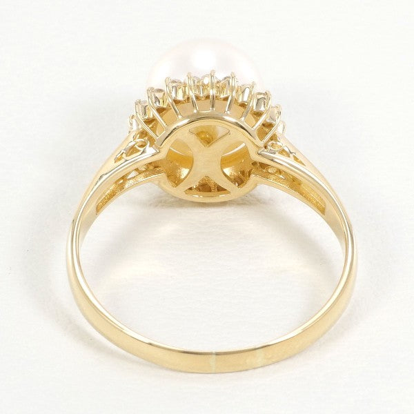 K18 Yellow Gold Pearl Ring 14.5