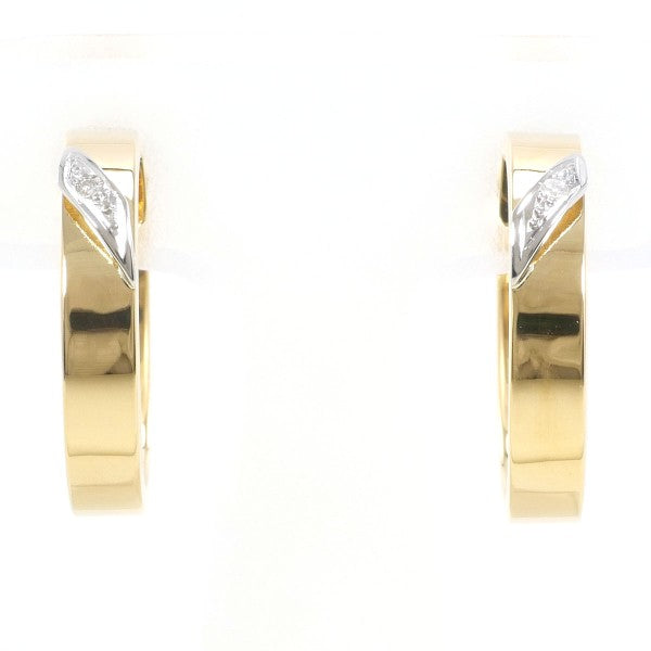 PT900 Platinum K18 Yellow Gold Diamond Earrings