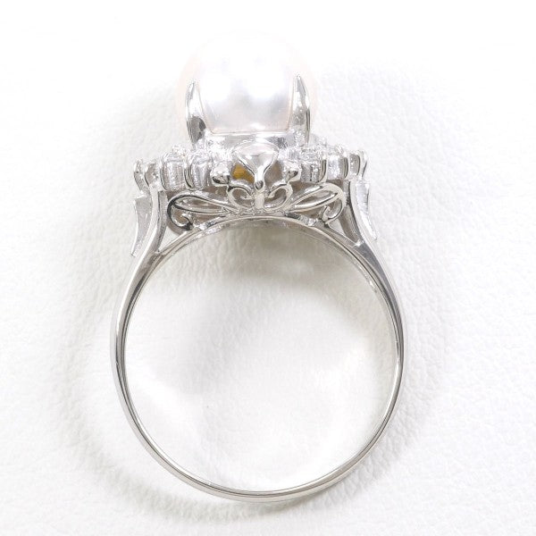 PT900 Platinum Pearl Ring 13.5