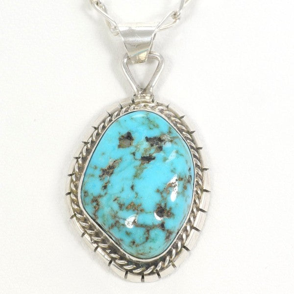 Silver Turquoise Necklace 8.8g 45cm