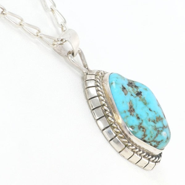 Silver Turquoise Necklace 8.8g 45cm