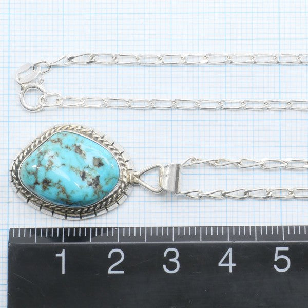 Silver Turquoise Necklace 8.8g 45cm