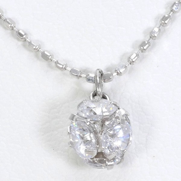 K18 White Gold Zircon Necklace