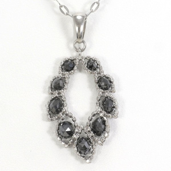 K18 White Gold Black Diamond Necklace