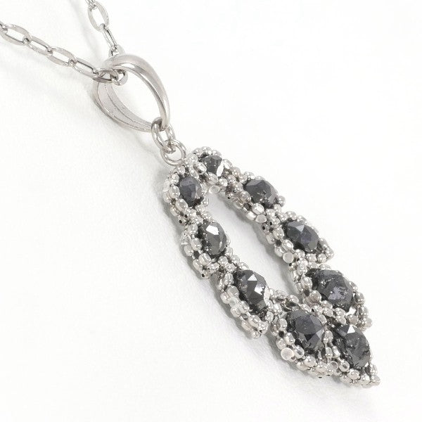 K18 White Gold Black Diamond Necklace