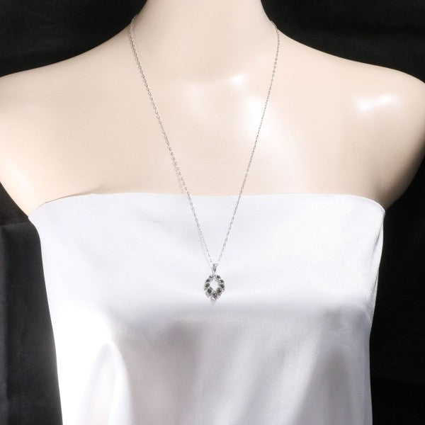 K18 White Gold Black Diamond Necklace