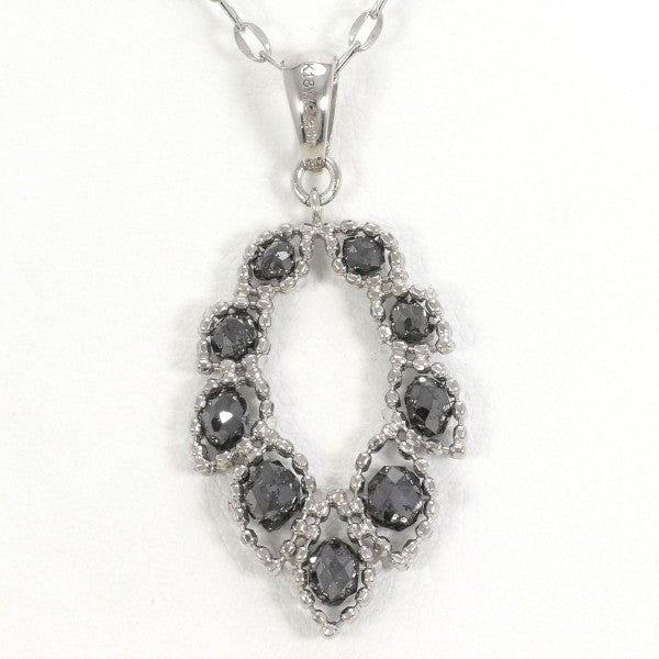 K18 White Gold Black Diamond Necklace