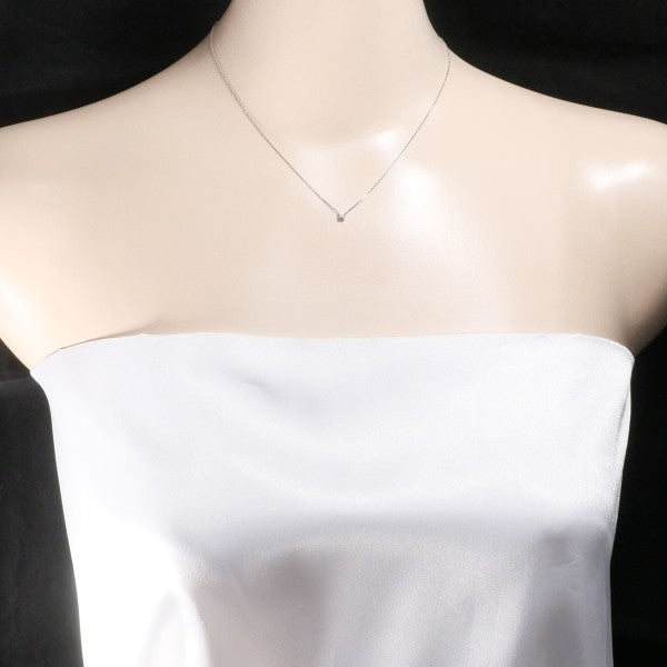 4℃ K10 White Gold Diamond Necklace