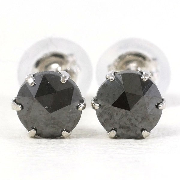 PT900 Platinum Black Diamond Earrings