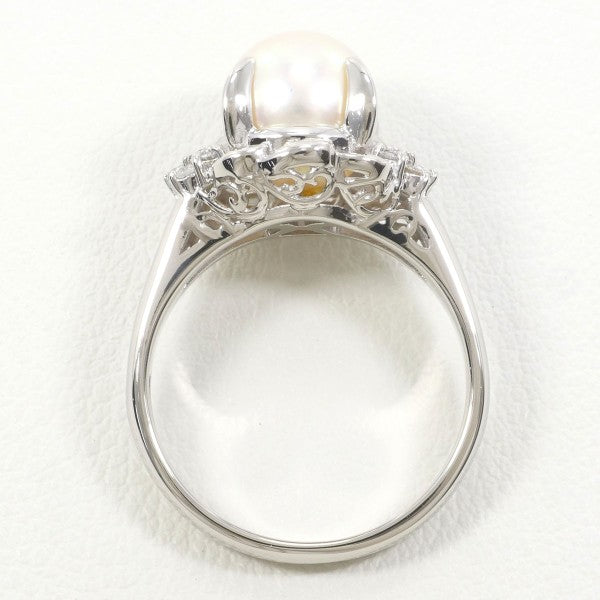 PT900 Platinum Pearl Ring 12.5