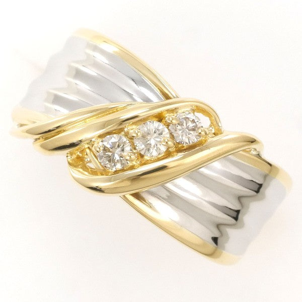 PT900 Platinum K18 Yellow Gold Diamond Ring