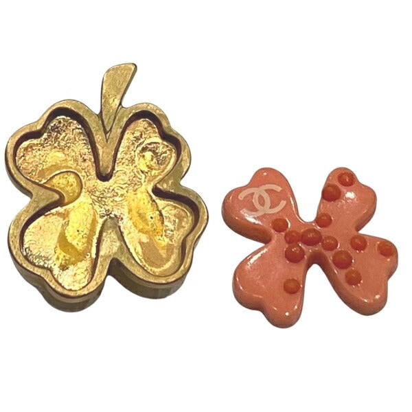 Chanel Clover Earrings Metal Resin