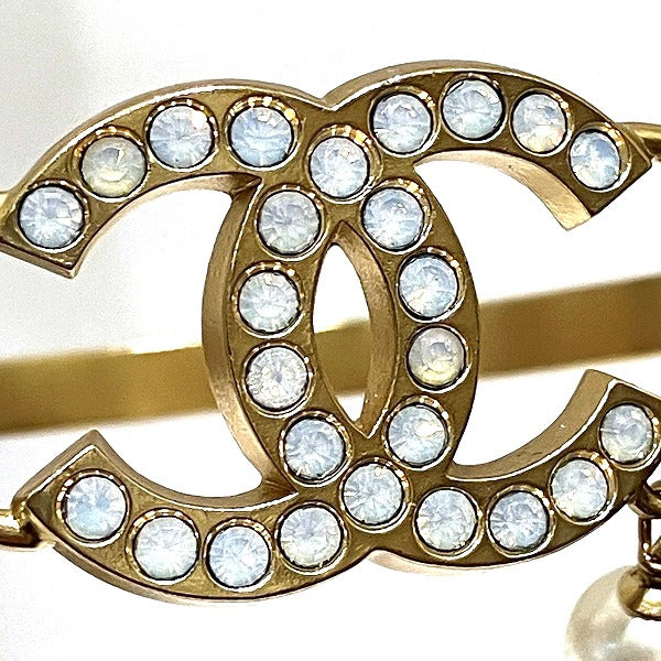 Chanel Coco Mark Rhinestone Pearl Bangle