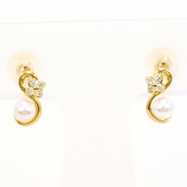 Vendome Aoyama Au750 Pearl Diamond Earrings