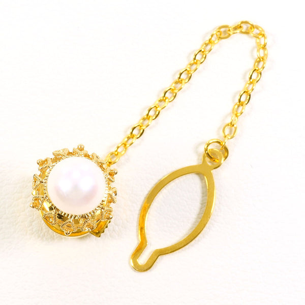 Au750 Pearl Pin Brooch