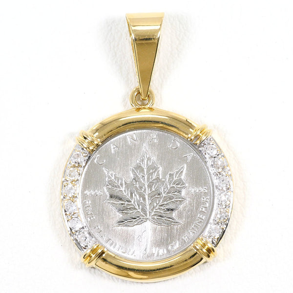 Platinum Au750 Maple Leaf Gold Coin Pendant