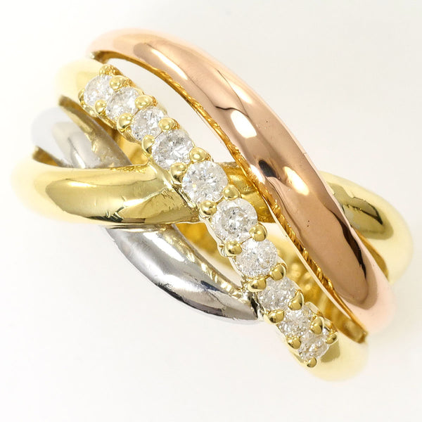 PT900 Platinum Au750 Yellow Gold Pink Gold Diamond Ring