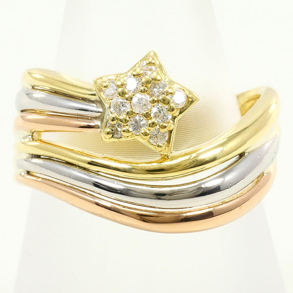 Platinum Au750 Tricolor Gold Diamond Ring