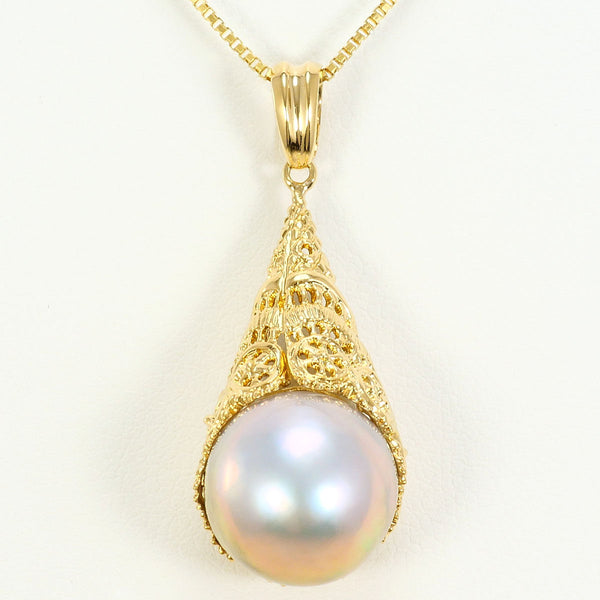 Au750 Semi Round Pearl Necklace