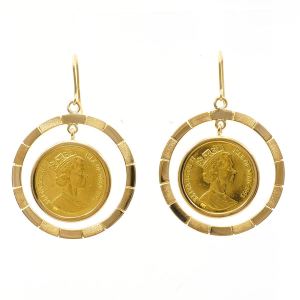Manx Cat K24 Au999 K18 Au750 Earrings