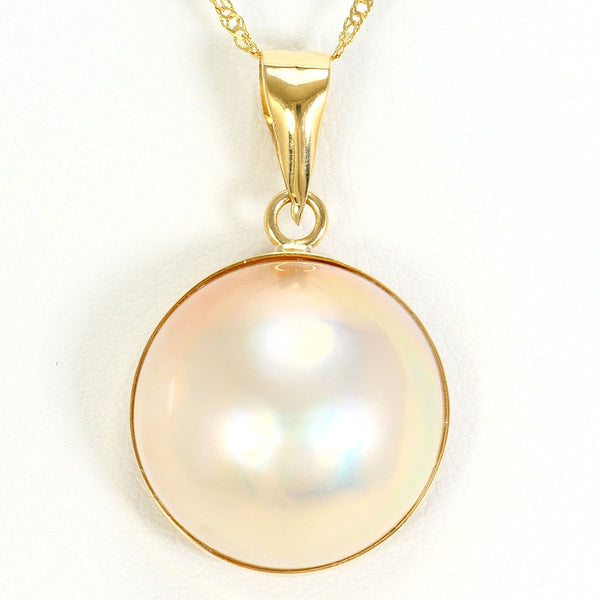 Au750 Yellow Gold Mabe Pearl Necklace