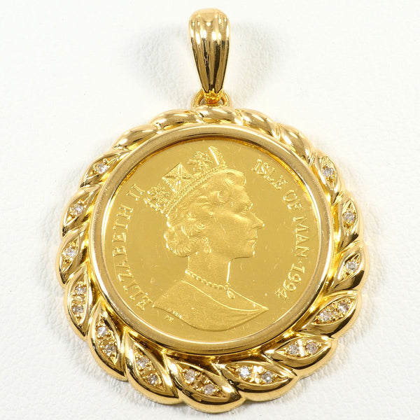 Au999 Au750 Cat Coin Pendant