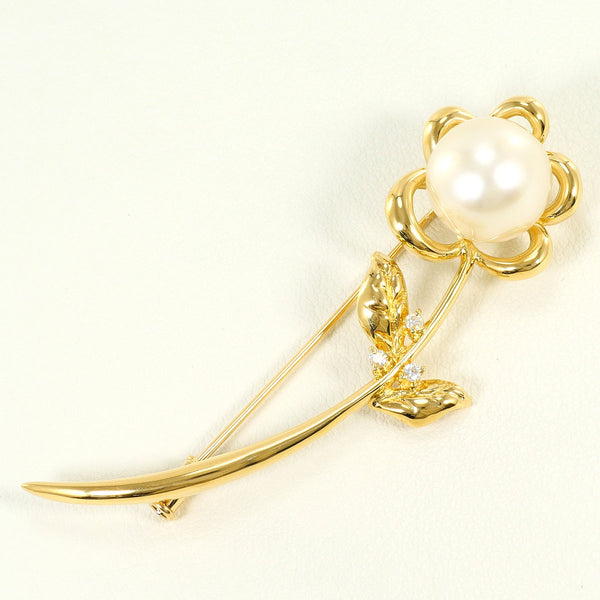 Au750 South Sea Pearl Diamond Brooch