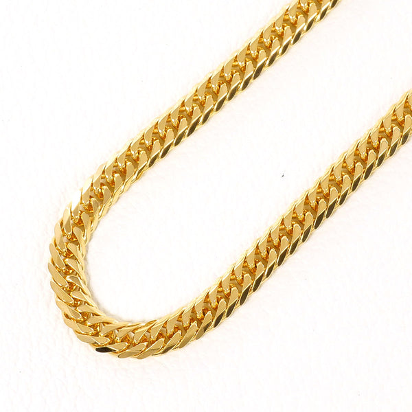 Au750 Necklace Curb Chain 6 Sided Double Cut