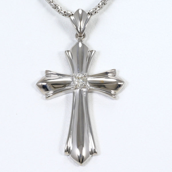 Au750 White Gold Diamond Cross Necklace