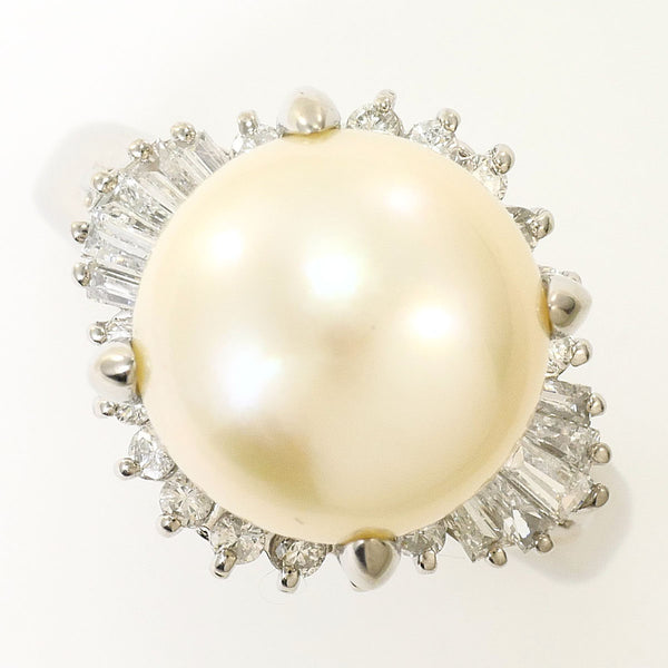 Platinum South Sea Pearl Diamond Ring