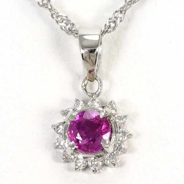 Platinum Ruby Diamond Necklace