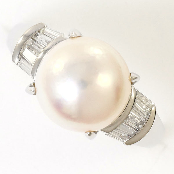 Platinum Pearl Diamond Ring