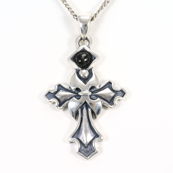 Silver 925 Natural Stone Cross Necklace