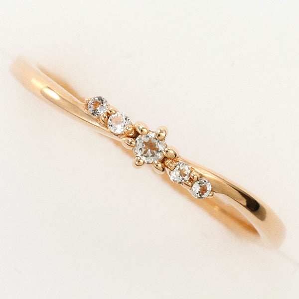 canal4℃ K10 Pink Gold White Sapphire Ring