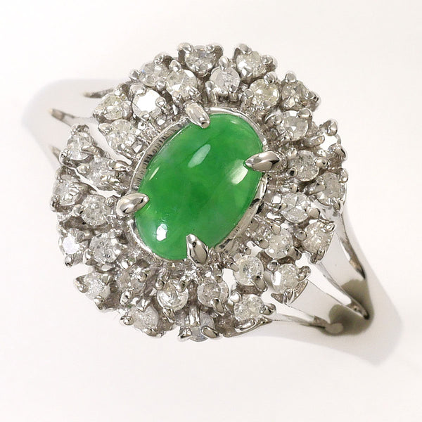 Platinum Jade Diamond Ring