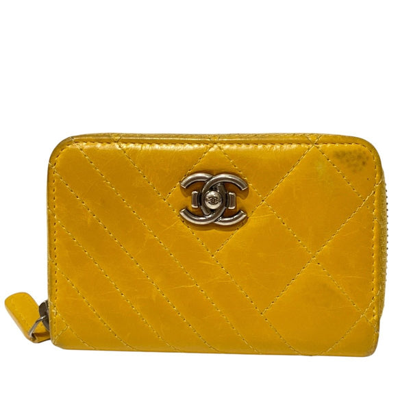 Chanel Matelasse Bias Stitch Leather Card Case