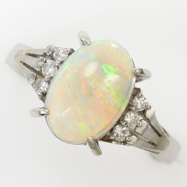 Platinum Opal Diamond Ring