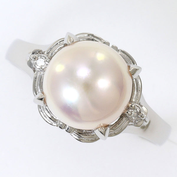 Platinum Pearl Diamond Ring